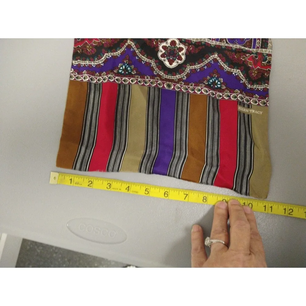 Linda Allard for ELLEN TRACY Rectangle Silk SCARF 11